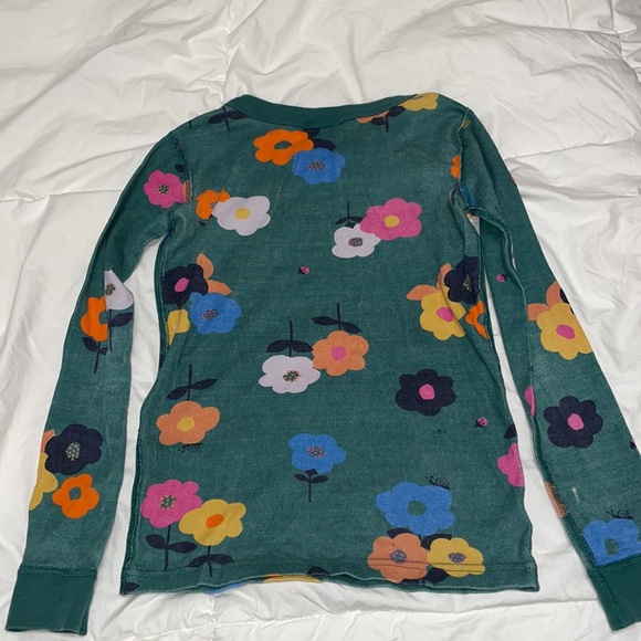 Hanna Andersson pajama top green flower print 8 - Picture 3 of 3